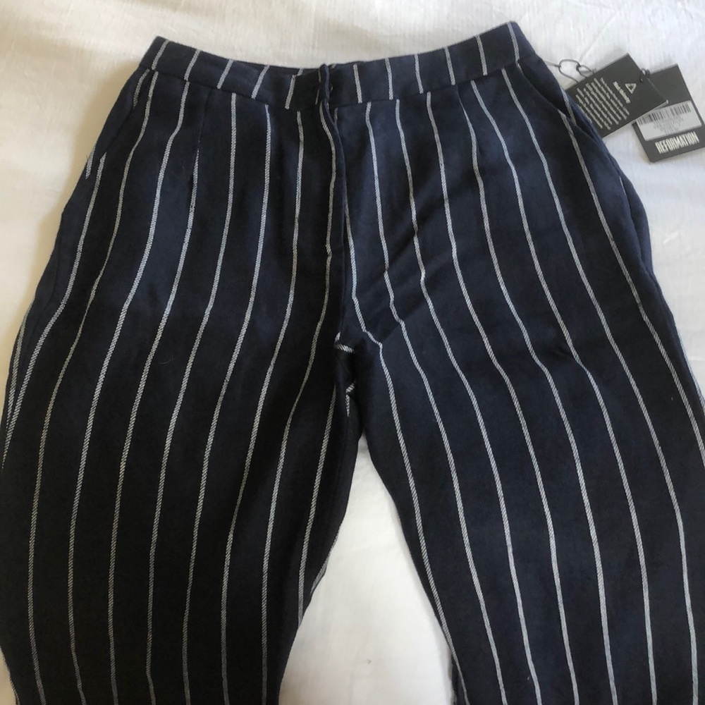 Reformation Verano Pant In Siegel Stripe size 2